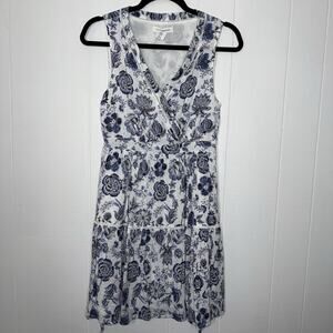 Lucky Brand Women’s Floral A Line Dress Blue White Sleeveless Size 6